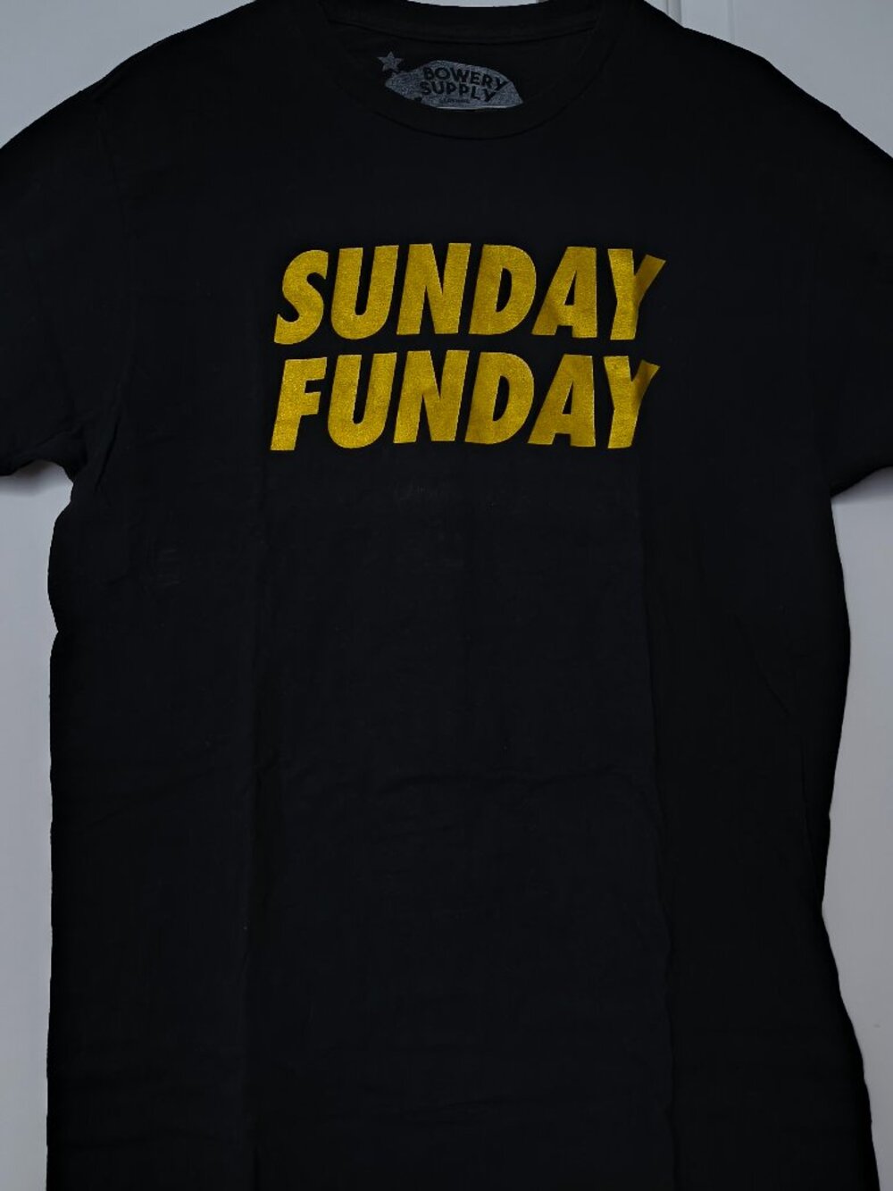 Bowery Supply Sunday Funday Graphic Tee Men's M Black Yellow
